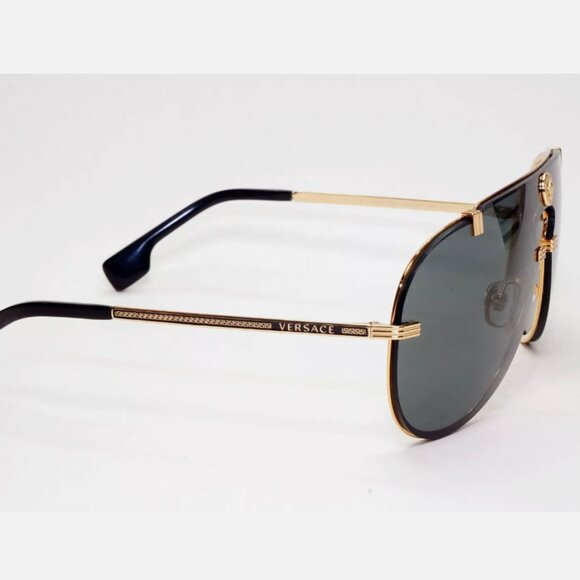 Versace Gold Pilot Medusa Shield Sunglasses - Picture 8 of 9